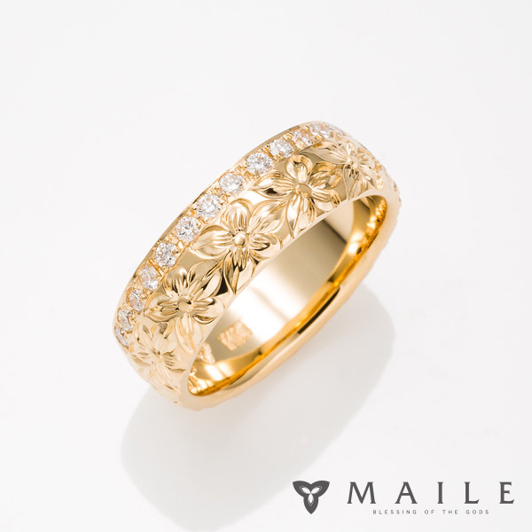 マイレ　ハワイアンジュエリーの結婚指輪　オーダーメイド例09　エタニティリング